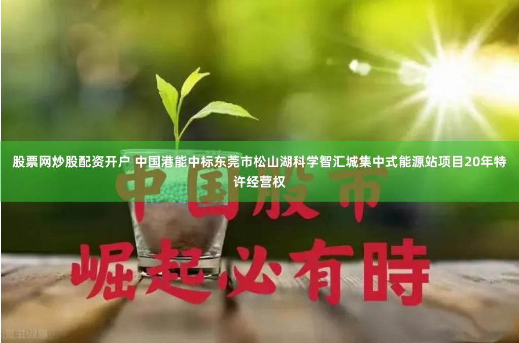 股票网炒股配资开户 中国港能中标东莞市松山湖科学智汇城集中式能源站项目20年特许经营权